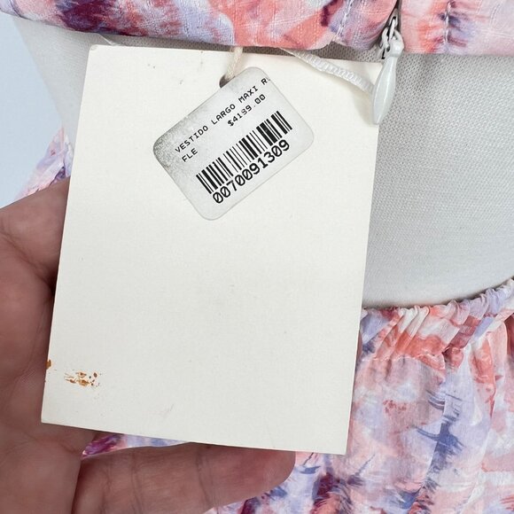 Fanco Cutout Tiered Sleeveless Maxi Dress Multicolor Pink Purple Size Medium NWT - Picture 10 of 12